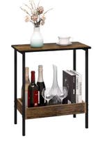 Bijzettafel met 2 Planken – Eiken & Zwart, 50×55×25 cm, Verzenden, Nieuw