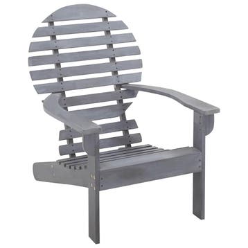 vidaXL Stoel Adirondack massief acaciahout grijs, Verzenden, Nieuw, Hout