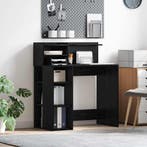 vidaXL Bureau met plank Zwart Eiken 90 x 48 x 101,5 cm, Verzenden, Nieuw