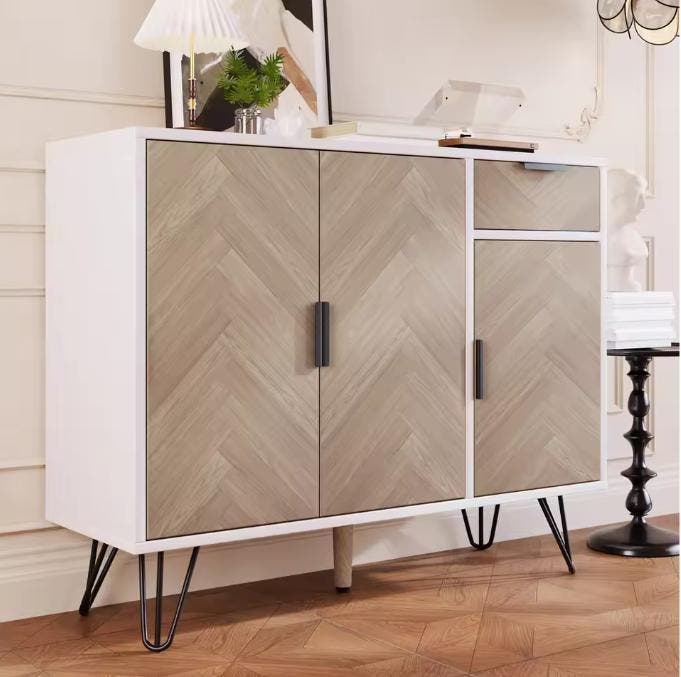 Buffetkast met Lade – Opbergkast met 3 Deuren 90×30×71.5 cm, Huis en Inrichting, Kasten | Overige, Nieuw, Verzenden