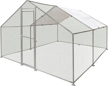 Kippenren Flamingo Doerak 400 – Grote Metalen Buitenren v., Verzenden, Nieuw, Kippenhok of Kippenren