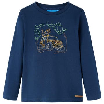 vidaXL Kindershirt met lange mouwen 116 marineblauw, Verzenden, Nieuw
