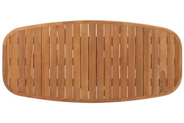 Capri barrel dining tuintafel 240x110xH75 cm naturel teak 4, Tuin en Terras, Ophalen of Verzenden, Nieuw, Teakhout