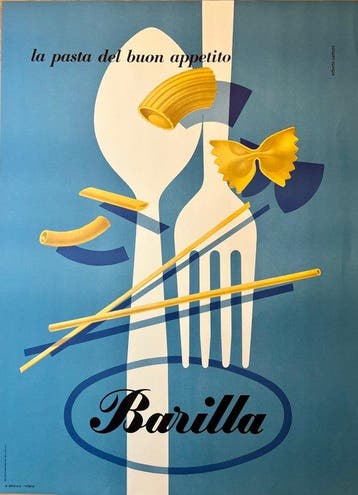 CARBONI - Poster Pubblicitario - Pasta Barilla- E. CARBONI
