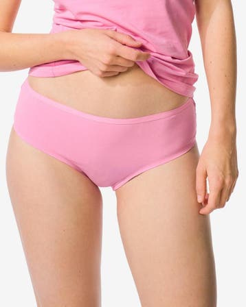 HEMA Dameshipster katoen met kant roze, Kleding | Dames, Verzenden, Roze