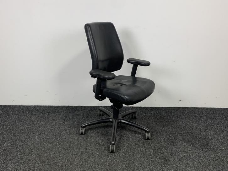 Bureaustoel Drisag Zwart Kunstleer, Huis en Inrichting, Bureaustoelen, Bureaustoel, Zwart, Gebruikt, Ergonomisch, Ophalen of Verzenden