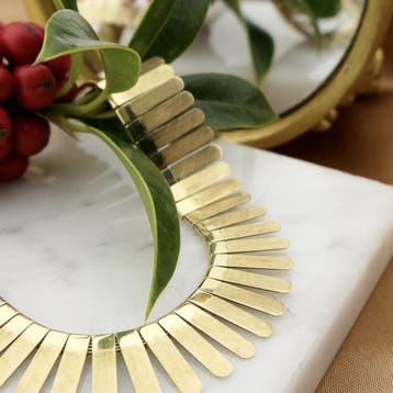 Gouden gematteerde Cleopatra collier (Ketting), Ophalen of Verzenden, Gebruikt, Goud, Goud