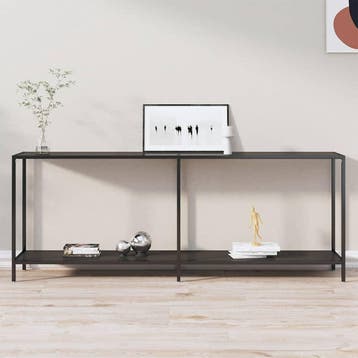 vidaXL Wandtafel 200x35x75,5 cm gehard glas zwart, Verzenden, Nieuw, Glas