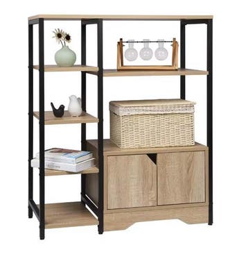 Hoekboekenkast met Lade – Houten Opbergrek 6 Planken, Verzenden, Nieuw