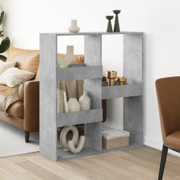 vidaXL Kamerscherm 100x33x115 cm bewerkt hout betongrijs, Huis en Inrichting, Minder dan 50 cm, Verzenden, 100 tot 150 cm, Nieuw