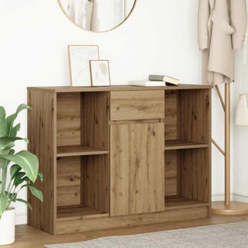 vidaXL Dressoir lade 101x35x76 cm spaanplaat artisanaal, Verzenden, Nieuw, Overige houtsoorten