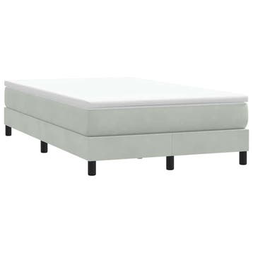 vidaXL Boxspring zonder matras fluweel lichtgrijs 120x210 cm, Verzenden, Nieuw, Grijs, Stof