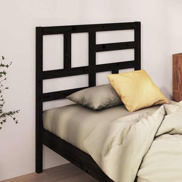 vidaXL Hoofdbord 81x4x104 cm massief grenenhout zwart, Verzenden, Nieuw, Zwart, Hout