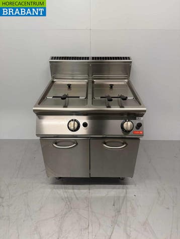 RVS Gastro M Dubbele Friteuse 2 x 13 liter GAS Horeca, Ophalen of Verzenden, Gebruikt