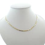 Bicolor gouden Figaro schakelketting, Ophalen of Verzenden, Gebruikt, Overige kleuren, Goud