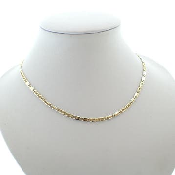 Bicolor gouden Figaro schakelketting, Ophalen of Verzenden, Gebruikt, Overige kleuren, Goud