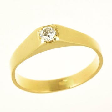 Ring - 18 karaat Geel goud Diamant (Natuurlijk), Nieuw