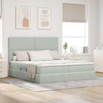 vidaXL Opslag bed met matras Lichtgrijs 180 x 200 cm Fluweel, Verzenden, Nieuw, Stof