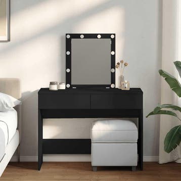 vidaXL Kaptafel met LED-verlichting 100x40x130 cm zwart, Huis en Inrichting, Tafels | Kaptafels, Verzenden, Nieuw