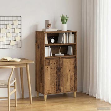 vidaXL buffetkast Eikenhout 60 x 36 x 110 cm Bewerkt hout, Minder dan 50 cm, Verzenden, 100 tot 150 cm, Nieuw