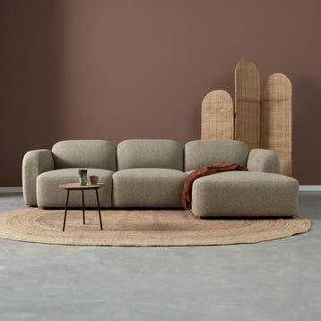 *WOONWINKEL* Moderne Hoekbank Rechts Taupe Stof, Verzenden, Nieuw