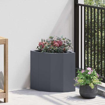 vidaXL Hoek Plantbak Antraciet 30 x 30 x 35 cm Staal, Verzenden, Minder dan 60 cm, Nieuw, Metaal