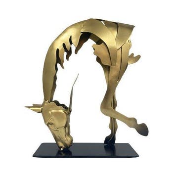 sculptuur, Handcrafted Metal Horse – Dynamic Equestrian Art