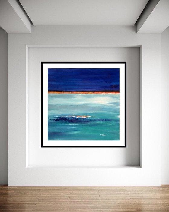 Kenza - Abstraction minimaliste 26-27 - 100x100 cm, Antiek en Kunst, Kunst | Schilderijen | Modern