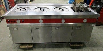 Hegro Bakwand, Friteuse, B201 x D90 x H88 cm, gas, Gebruikt