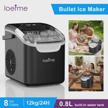 LOEFME Draagbare Mini Ijsmaker: Snel 12kg/24h IJs, 2 Maten,, Verzenden, Nieuw