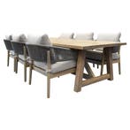 Cocoon Ravello low dining tuinset 280x100xH69 cm 7 delig, Ophalen of Verzenden, Nieuw, Hardhout