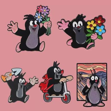 Grappige Mol Emaille Speld - Cartoon Dieren Broche voor Rugz