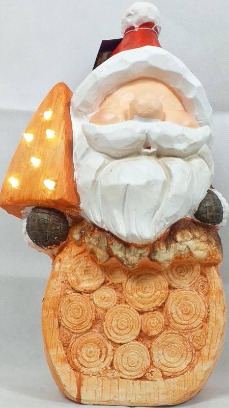 Keramiek beeld Kerstman met verlichting, Diversen, Kerst, Nieuw, Ophalen of Verzenden