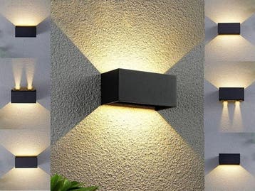 (10x) 12W LED zwart Wandlamp 4 licht verstelbaar..., Nieuw