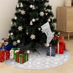 vidaXL Kerstboomrok luxe met sok 90 cm stof wit, Diversen, Kerst, Verzenden, Nieuw