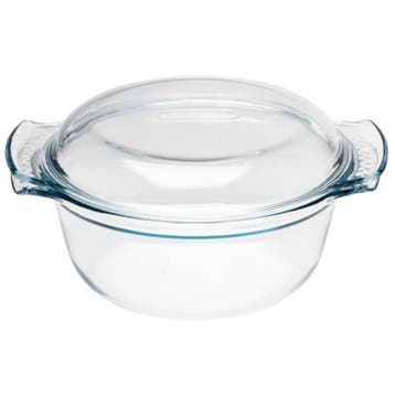 Ronde glazen casserole schaal, 3,5 l, Verzenden