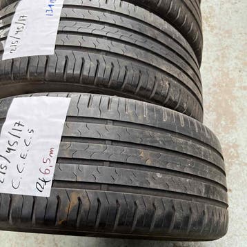2 x Continental EcoContact 5 215-45-17 Zomerbanden 6,5mm, 17 inch, Ophalen of Verzenden, Band(en), Personenwagen