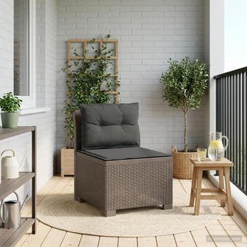 vidaXL Eénpersoons Tuinbank met Kussens Rattan Look PP, Tuin en Terras, Verzenden, Nieuw