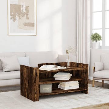 vidaXL Salontafel 100x50x50 cm bewerkt hout gerookt, 100 tot 150 cm, Verzenden, Nieuw, 50 tot 100 cm