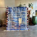 Blauw Marokkaans modern Berber Mrirt tapijt - Vloerkleed -, Nieuw