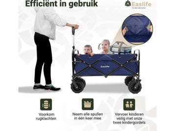EasLife Bolderkar - Opvouwbaar - Bolderwagen - Regenhoes -, Verzenden, Nieuw