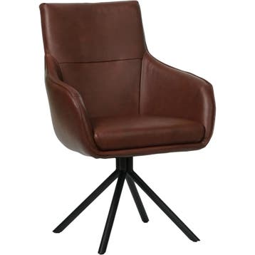 Set van 8 Leren draaibare eetkamerstoelen Fancy - Granada, Ophalen of Verzenden, Nieuw, Leer