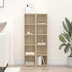 vidaXL Cd-kasten 2 st 21x16x93,5 spaanplaat sonoma, Huis en Inrichting, Woonaccessoires | Cd- en Dvd-rekken, Verzenden, Nieuw