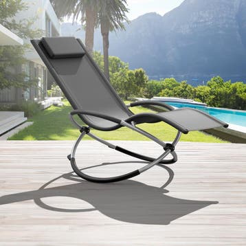 Ligbed Paulina ergonomisch, opvouwbaar, 150 kg - grijs, Tuin en Terras, Tuinsets en Loungesets, Verzenden, Nieuw