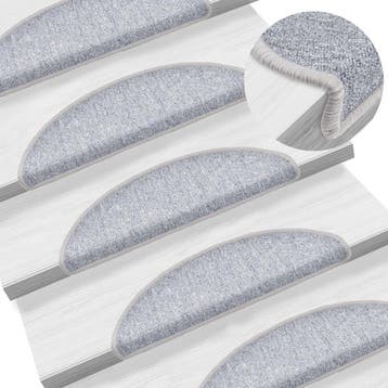vidaXL 15 st Trapmatten 56x17x3 cm lichtgrijs, Doe-het-zelf en Verbouw, Ladders en Trappen, Verzenden, Nieuw