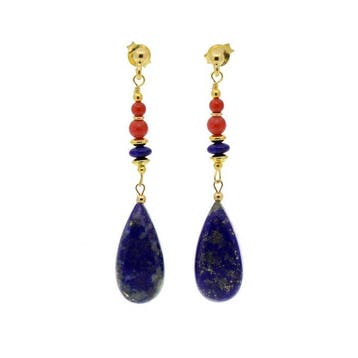 Lapis lazuli - Zilver - Oorbellen
