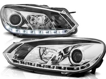 Koplampen VW Golf VI 10/08 Devil eyes DRL look chroom, Ophalen of Verzenden, Nieuw