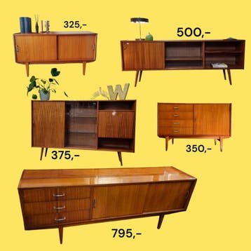 Vintage dressoirs uit de jaren 60, Zo goed als nieuw