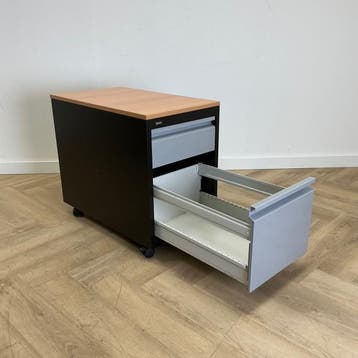Emmein ladeblok vv 2 lades (hxbxd) 76x44x66 cm , zwart -, Ophalen of Verzenden, Gebruikt