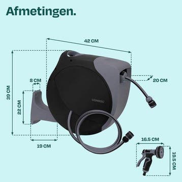 2dekans | VONROC Automatische slanghaspel – wandslangbox –, Ophalen of Verzenden, Zo goed als nieuw